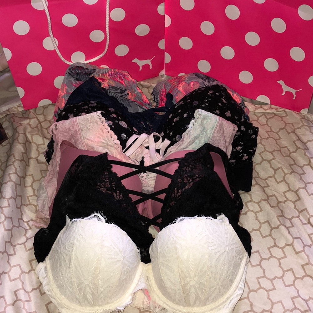 5 PINK Bralettes Size MEDIUM 2 PINK Bras Size 34C